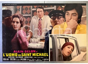 Materiale cinematografico d’epoca 1971 Alain DELON Paul MEURISSE Nathalie DELON L uomo di SaintMichel Fotobusta 1