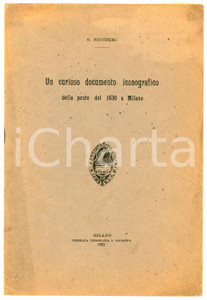 Libro, pubblicazione d epoca 1922 G. NICODEMI Un curioso documento iconografico della peste del 1630 a Milano 1