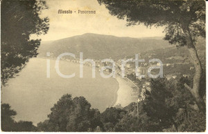 Cartolina originale da collezione 1926 ALASSIO SV Panorama con la spiaggia Cartolina postale FP VG 1