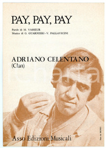 Oggetto da collezione cartaceo 1979 Adriano CELENTANO Pay, pay, pay musica GUARNIERI e PALLAVICINI Spartito 1