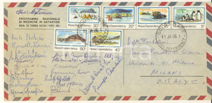 Autografo originale 1986 ANTARTIDE  BAIA TERRA NOVA  Programma Nazionale Ricerche Busta AUTOGRAFI 1