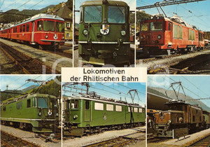 Cartolina originale da collezione 1975 ca SVIZZERA Rhätische Bahn Locomotive Thrystor Krokodil Cartolina 1