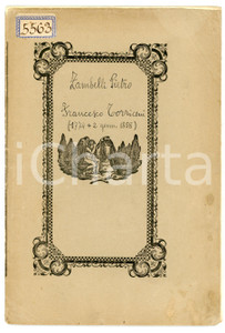 Libro, pubblicazione d epoca 1858 Sac. Pietro ZAMBELLI Ultime esequie Cav. Francesco TORRICENI Pubblicazione 1