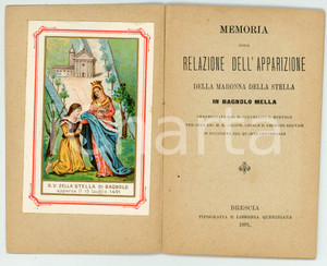 Libro, pubblicazione d epoca 1891 BAGNOLO MELLA Memoria dell apparizione Madonna della Stella  Pubblicazione 1