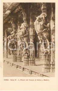 Cartolina originale da collezione 1935 ca MISSIONI ESTERE MADURAI INDIA Tempio di SHIVA Pilastri Cartolina 1 1