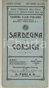 Mappa, planimetria storica 1902 TOURING CLUB ITALIANO Sardegna e Corsica / Mappa Anno VIII n. 20 1 Mappa, planimetria storica 1902 TOURING CLUB ITALIANO Sardegna e Corsica / Mappa Anno VIII n. 20 1