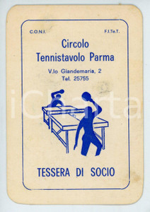 Oggetto da collezione cartaceo 1981 PARMA Circolo tennistavolo  Tessera CONI  FITeT 7x10 cm 1