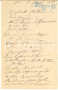 Autografo originale 5 Maggio 1898 VERONA Autorità e nobiltà locale  Lista 26 firme AUTOGRAFE 1