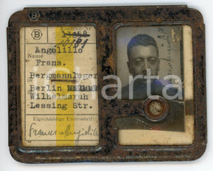 Oggetto da collezione cartaceo 1910 BERLIN BergmannElektricitatsWerke  Tessera di Frans. ANGIOLILLO 10x8 cm 1