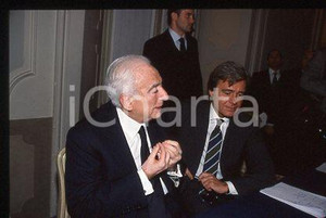 Fotografia d epoca originale Piero TESTONI e Francesco COSSIGA  ITALIA 2000 ca  35 mm vintage slide 1 1