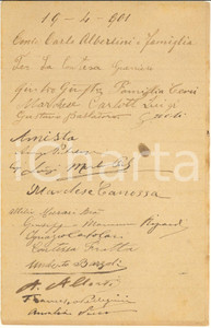 Autografo originale 19 Aprile 1901 VERONA Autorità e nobiltà locale  Lista 106 firme AUTOGRAFE 1