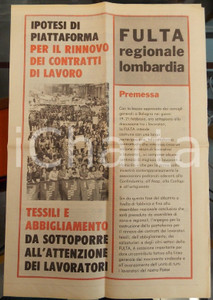 Giornale, rivista storica 1980 ca MILANO Rinnovo contratti di lavoro FULTA Regionale LOMBARDIA 1 Giornale, rivista storica 1980 ca MILANO Rinnovo contratti di lavoro FULTA Regionale LOMBARDIA 1
