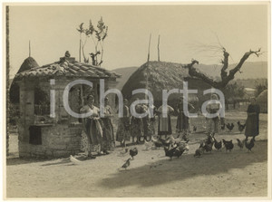 Fotografia d epoca originale 1930 ca Area di PERUGIA  Contadine dedite alla pollicoltura Foto 24x18 cm 1