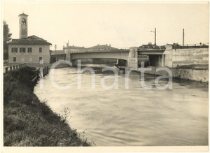 Fotografia d epoca originale 1933 ARCHITETTURA ABBIATEGRASSO Nuovo ponte sul Naviglio a CASTELLETTO Foto 1