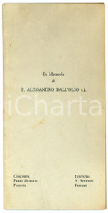 Oggetto da collezione cartaceo 1983 FIRENZE Comunità Gesuiti  In memoria di Padre Alessandro DALL OLIO 1