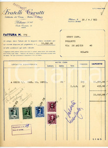 Documento originale, autentico 1953 MILANO Viale Gorizia  Ditta Antonio CERUTTI Sabbietta del TICINO Fattura 1