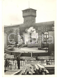 Fotografia d epoca originale 1939 MILANO Castello Sforzesco  Cantiere Teatro dei 20.000 Estate Musicale 1