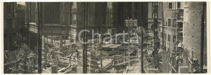 Fotografia d epoca originale 1935 ca MILANO DUOMO Cantiere palazzo e Galleria Vittorio Emanuele Foto doppia 1