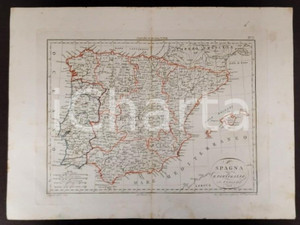 Opera d’arte autentica 1812 SPAGNA E PORTOGALLO Incisione Gennaro BARTOLI Gabinetto letterario NAPOLI 1