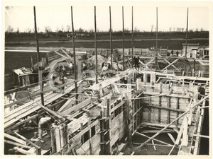 Fotografia d epoca originale 1937 MILANO Cantiere del nuovo aeroporto LINATE  Foto RARA 24x18 cm 1
