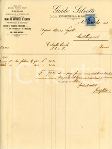 Documento originale, autentico 1914 FIORENZUOLA D ARDA Colorificio Guido SILVOTTI Estratto conto fatture 1