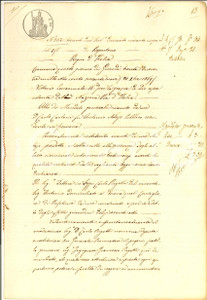 Documento originale, autentico 1869 CREMONA Procura all ing. Francesco RIGOTTI dal fratello Carlo per ereditÃ  1