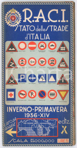 Materiale pubblicitario d’epoca InvernoPrimavera 1936 RACI Carta automobilistica d Italia ESSO SHELL 1