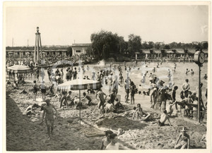 Fotografia d epoca originale Luglio 1937 MILANO Nuova piscina del Lido gremita di bagnanti Foto 24x18 cm 1