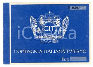Documento originale, autentico 1930 ca CIT Compagnia Italiana Turismo  Copertina senza tagliandi 1