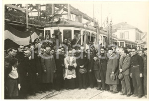 Fotografia d epoca originale 1932 CARATE BRIANZA Inaugurazione nuova linea tranviaria per Monza  Autorità 1