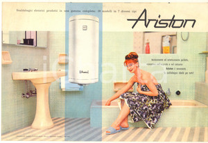 Materiale pubblicitario d’epoca 1970 ca FABRIANO Ditta MERLONI  Scaldabagni elettrici ARISTON  Pieghevole 1