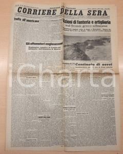 Giornale, rivista storica 1941 WW2 CORRIERE DELLA SERA Fronte greco  Londra e Portsmouth bombardate 1