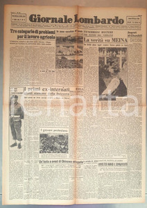 Giornale, rivista storica 1945 WW2 GIORNALE LOMBARDO Eccidio di Meina del 1943  Rientro exinternati 1