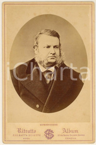 Fotografia d epoca originale 1880 ca GENOVA Ritratto di Enrico LOCACINI  Foto con dedica 11x16 cm 1