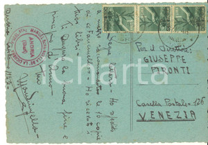 Autografo originale 1946 ANDRIA Manuel SCARINGELLA DE LA CICOGNA  Addio vecchio anno Autografo 1