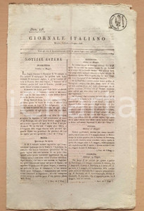 Giornale, rivista storica Giugno 1808 GIORNALE ITALIANO Anniversario incoronazione Napoleone Giornale 1