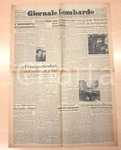 Giornale, rivista storica 1945 GIORNALE LOMBARDO Notizie su eccidio di Schio  Fausto COPPI vince a Milano 1