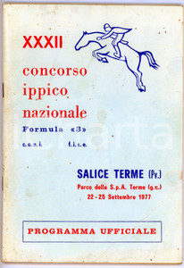 Libro, pubblicazione d epoca 1977 SALICE TERME  XXXII Concorso ippico nazionale FORMULA 3 Programma FISE 1