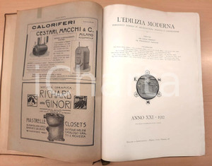 Giornale, rivista storica 1912 L EDILIZIA MODERNA  Mensile illustrato Annata completa rilegata 1
