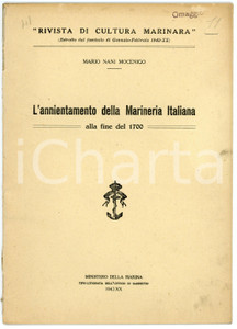Libro, pubblicazione d epoca 1942 Mario NANI MOCENIGO Annientamento Marineria Italiana alla fine del 1700 1