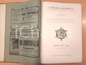 Giornale, rivista storica 1905 L EDILIZIA MODERNA  Mensile illustrato Annata completa rilegata 1