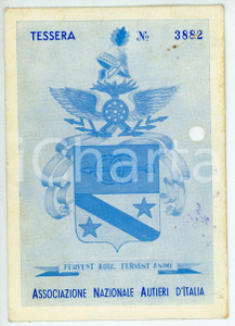 Oggetto da collezione cartaceo 1971 PARMA Associazione Nazionale Autieri d Italia  Tessera 7x10 cm 1