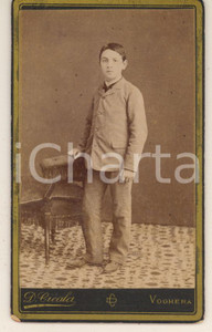 Fotografia d epoca originale 1880 ca VOGHERA Ritratto di bambino  Fotografia Davide CICALA CDV 1