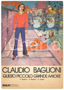 Oggetto da collezione cartaceo 1972 Claudio BAGLIONI Questo piccolo grande amore  Spartito RCA MUSICA 1