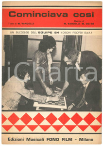 Oggetto da collezione cartaceo 1969 EQUIPE 84 Cominciava così Testo di Maurizio VANDELLI Spartito 1