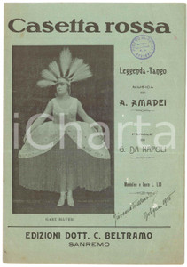 Oggetto da collezione cartaceo 1928 Gaby SILVER Casetta rossa  Musica A. AMADEI Parole G. DA NAPOLI Spartito 1