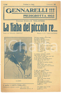 Oggetto da collezione cartaceo 1922 PIEDIGROTTA La fiaba del piccolo re  T. GENTILI  E. TAGLIAFERRI Spartito 1