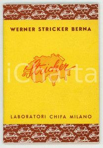 Materiale pubblicitario d’epoca 1955 ca MILANO Laboratori CHIFA Werner Stricker Berna  Prontuario veterinario 1