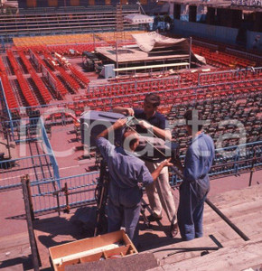 Fotografia d epoca originale 1963 SANREMO PUGILATO Piazza Colombo  Tecnici TV  POSITIVO ORIGINALE 1 1