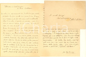 Manoscritto, lettera originale 1928 Discorso prof. Luigi INVERNIZZI  Nozze LORENZINI / SOROLDONI Autografo 1